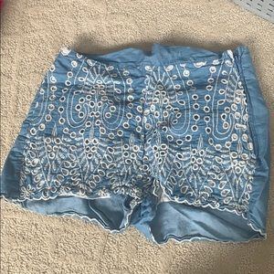 Blue High Wasted Shorts